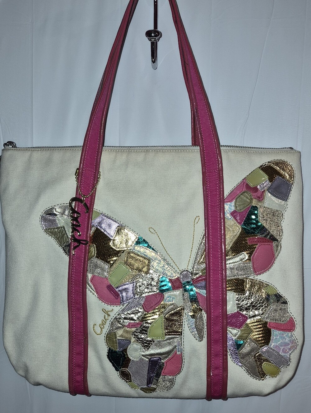 🦋Rare Coach Poppy Glam Sequin Patchwork Butterfly Tote!!!🦋